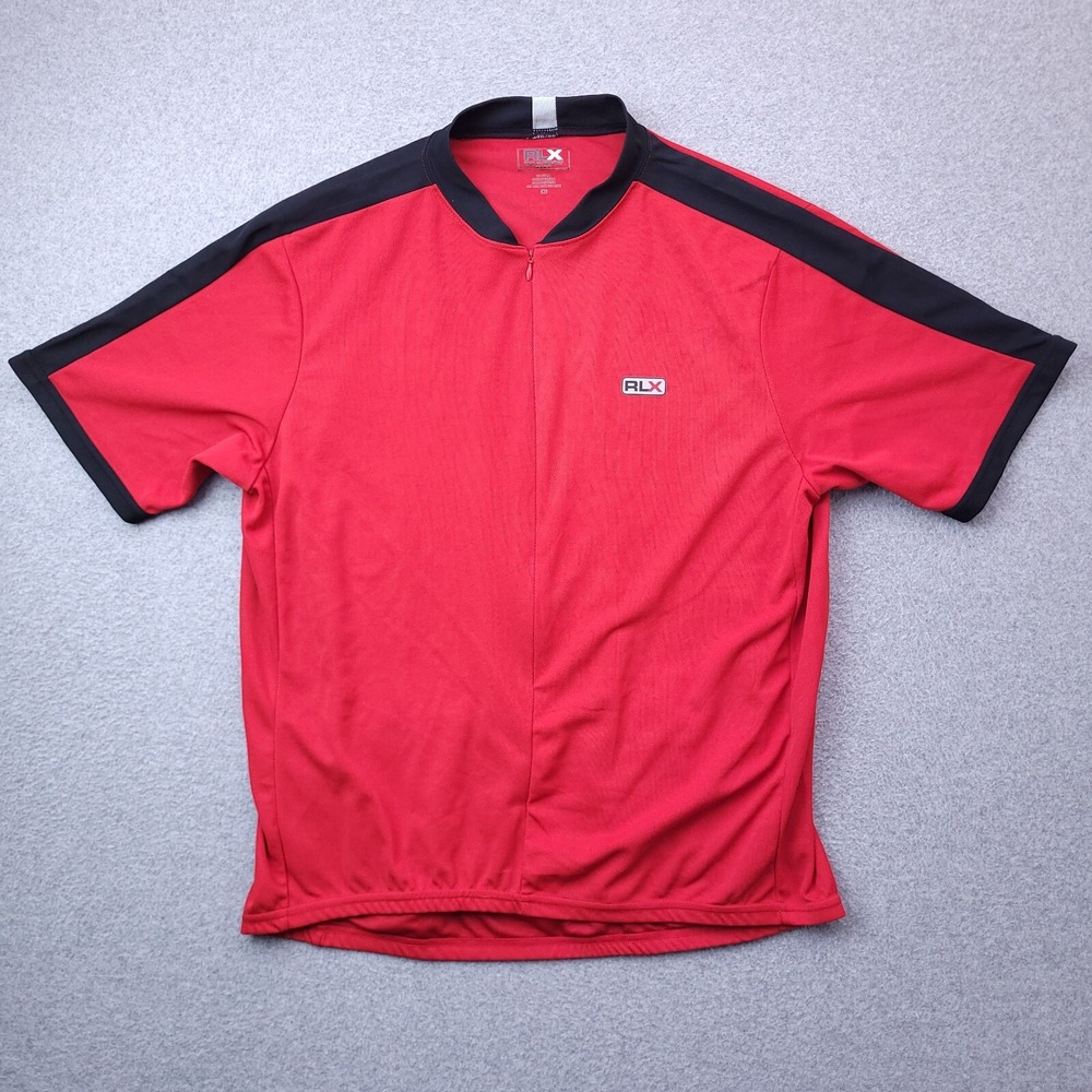 RLX Polo Sport Cycling Jersey Shirt XL Performance Red Zip Sz Mens